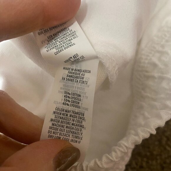 Aerie Boardwalk Shorts Womens Large White High Rise Elastic Waist Zip Pockets - Picture 9 of 10